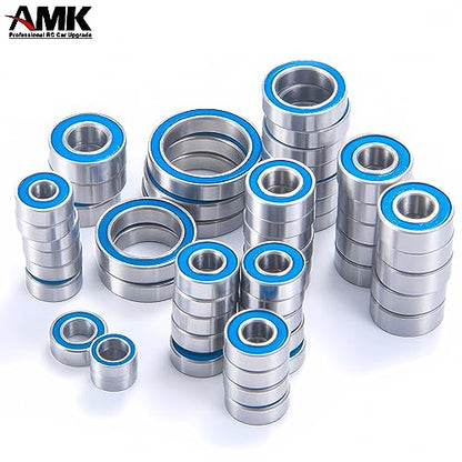 55Pcs TRX6 Metal Ball Bearings Kit, Rubber Sealed Wheel Bearings Set for 1/10 RC Crawler G63 6x6 Truck Upgrades