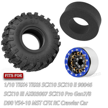 1.9 Brass Wheel Tires for 1/10 SCX10 SCX10 II 90046 SCX10 III AXI03007 SCX10 Pro TRX4 TRX6 Gen7/8 D90 VS4-10 MST CFX RC Crawler Car,1.9 Brass&Aluminum RC Off Road Wheel and Tires,BlackGold - color: Blackgold - (4pcs Wheel Tires)
