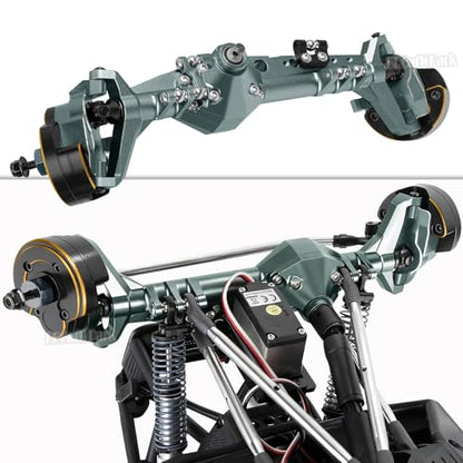 Front Rear Portal Axles Upgrades Part for 1/10 Capra 1.9 UTB 4X4,DIY SCX10 SCX10 II,RC Aluminum Alloy Front Rear Axle RC Crawler Car,1/10 Capra 1.9 UTB & SCX10,Titanium - color: Titanium - (Portal Axles)
