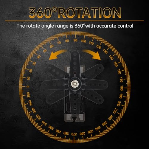2 Pack MG90S Micro Servo Motor Full Metal Geared 9G, 360 Degree Rotation | Fit for RC car robot helicopter. Mini servos for Arduino DIY project - size: Control Angle 360 Degree