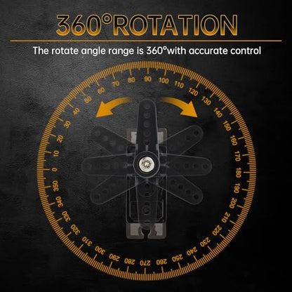 2 Pack MG90S Micro Servo Motor Full Metal Geared 9G, 360 Degree Rotation | Fit for RC car robot helicopter. Mini servos for Arduino DIY project - size: Control Angle 360 Degree