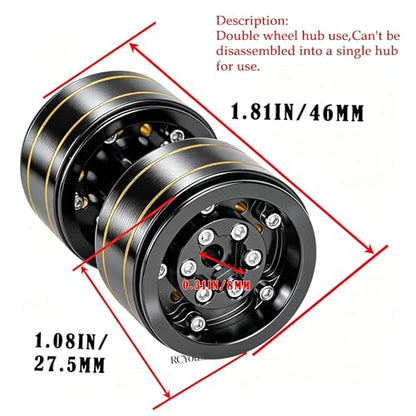 RC RC 1.0" Full Brass Beadlock Wheels Rims Set for 1/18 Trx4m 1/24 SCX24 RC Crawler Car,1.0 Beadlock Wheel Rims