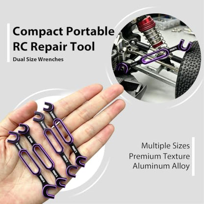 4PCS RC Wrench 3.0/3.2/3.5/3.7/4.0/5.0/5.5/6.0mm Turnbuckle Nut Ball Joint Remover RC Repair Tool for RC Crawler Car Boat RC Drone Upgrade Parts, Purple - color: Purple