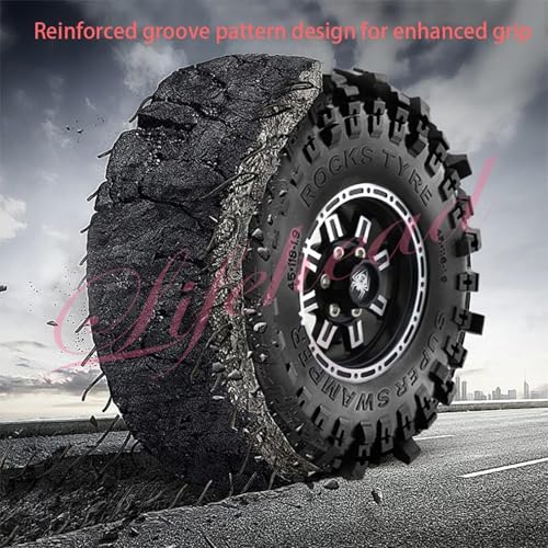 Lifehead 1.9 inch Silicone insert tires - All Terrain Pliable Rubber Tires for 1/10 RC Crawler Car TRAXXAS TRX4 TRX6 Axial SCX10 90046 90047 SCX10 III AXI03007 Tamiya CC01 YK4102/4.6" Outer Diameter - color: Green