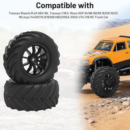 12mm Hex RC Truck Tires, daitoku RC Tires and Wheels for TRAXXAS 1/16 E-Revo Rlaarlo HSP 94186 16208 16209 16210 WLtoys 144001 MJX16208 HBX2105A 3101A