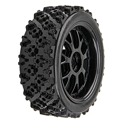 OD 2.83'' 12mm Hex Hub Wheel Rims & Rubber Tires Compatible with Kyosho HSP Tamiya HPI 1/10 1/12 On-Road Touring Car,WLtoys 1/14 144001 Traxxas 1/16 Slash 1/18 A959B RC Buggy,Black
