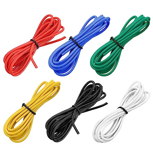 MECCANIXITY 18 Gauge Wire Silicone Wire 18AWG Electrical Wire Stranded Wire Tinned Copper Wire High Temp Hookup Wire 6 Color 1.5m/4.92ft for Car Model Electric Appliances 6pcs - size: 18AWG, 4.92ft
