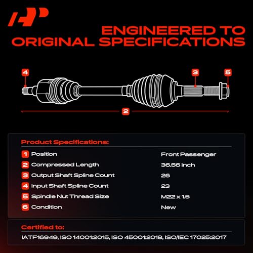 A-Premium Front Right Passenger Side CV Axle Shaft Assembly | Compatible with Toyota Celica 1990-1993, Corolla 1993-2002 & Chevrolet Prizm 1998-2002 & Geo Prizm 1993-1997 - style: Front Passenger Side