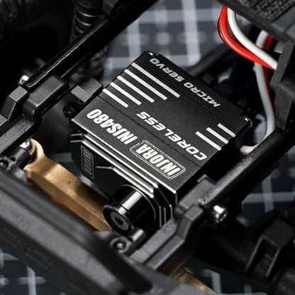 INJORA INJS480 Coreless Micro Servo with Horn for 1/24 Axial SCX24 (Black)