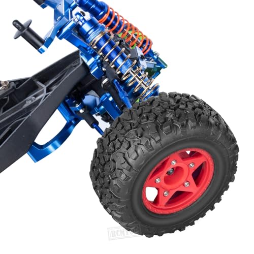 Rc Truck Tires 12mm/14mm/17mm Hex RC Wheels Tires for 1/10 Slash 4×4 2WD,Arrm a Senton,Axia1 Redca t Rc 4wd,w/RC Wheels Hex Detachable Replace Running on Off-Road Tire,Red - color: Red