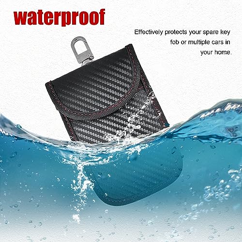 Kewucn 2 Pack Faraday Bag for Key Fob, RFID Signal Blocking Key Fob Protector and Anti-Hacking Faraday Cage, Carbon Fiber Anti-Theft Car Keys Faraday Pouch, Premium Car Key Safe Protector (Small) - size: Small (3.15×5.12 inches)