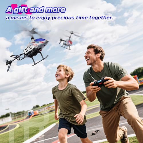 DEERC Remote Control Helicopter, 3.5 CH Altitude Hold RC Helicopters w/Gyro for Beginner, 2 Shells LED Light One Key Take Off/Landing, 2.4GHz Aircraft Indoor Flying Toy for Kids Boys Girls