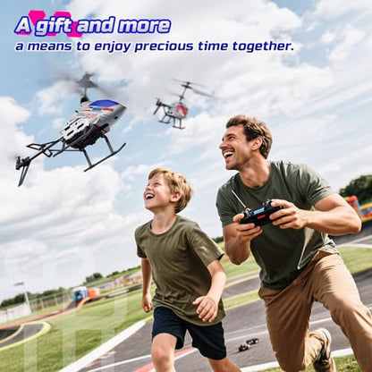 DEERC Remote Control Helicopter, 3.5 CH Altitude Hold RC Helicopters w/Gyro for Beginner, 2 Shells LED Light One Key Take Off/Landing, 2.4GHz Aircraft Indoor Flying Toy for Kids Boys Girls