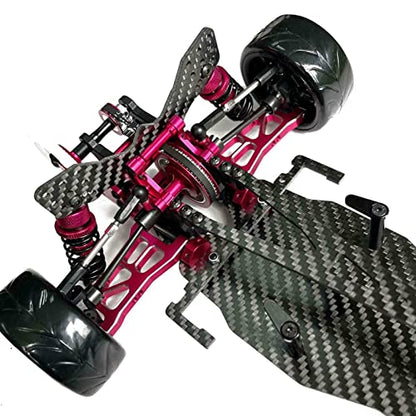 Alloy Carbon CF Chassis D5S Frame Kit Remodel Belt Drive Version 1/10 2Rear-Wheel Drift Car (Pink)