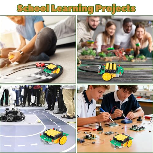 MiOYOOW DIY Remote Control Car Kit, Soldering Practice Kit for School | Move Forward/Backward, Turn, Stop, Adjustable Speed, Robot Car Soldering Kit, STEM Electronics Project for Students - color: Remote Control Car Kit