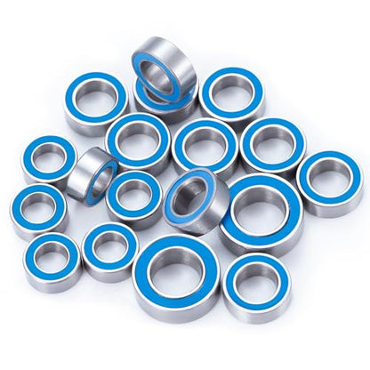 18PCS Rubber Sealed Bearing Kit Losi 1/16 Mini-B Mini-T Off-Road | RC Car Upgrade Part Wheel Hub Axle Blue Ball Bearings