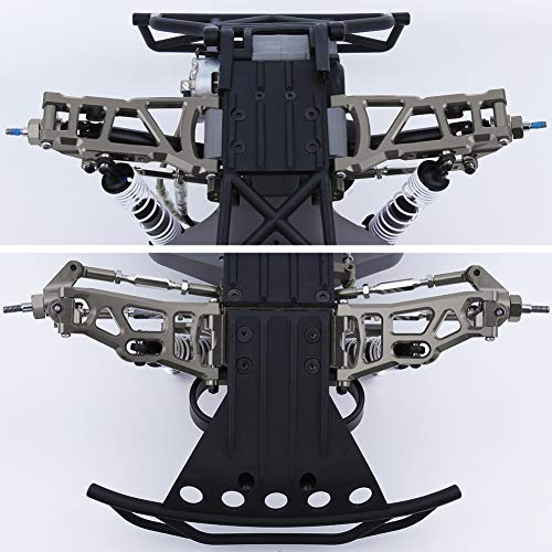 Hobbypark 4PCS Aluminum Front and Rear Suspension A-Arms & Tie Bar for 1/10 Traxxas Slash 2WD Upgrade Parts Hop Ups Replace 2555 3631 Anodized - color: Gray