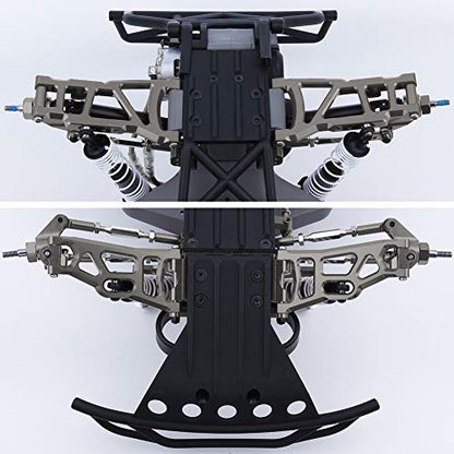 Hobbypark 4PCS Aluminum Front and Rear Suspension A-Arms & Tie Bar for 1/10 Traxxas Slash 2WD Upgrade Parts Hop Ups Replace 2555 3631 Anodized - color: Gray