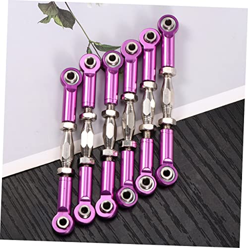 Vaguelly 6pcs Rc Car Rod Linkage Upgrade Kit Aluminum Turnbuckle Rods Easy Installation for Scale Vehicles - color: Purple