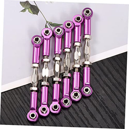 Vaguelly 6pcs Rc Car Rod Linkage Upgrade Kit Aluminum Turnbuckle Rods Easy Installation for Scale Vehicles - color: Purple