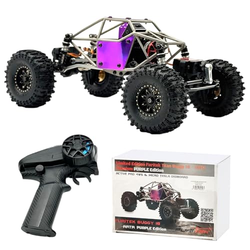 furitek Limited Edition Titan Buggy 18 – RTR Titanium Purple Edition w/Active Pro 4WS & Micro Tesla DigiBoard - Remote Control Car RC Cars for Adults (Purple) - color: Purple
