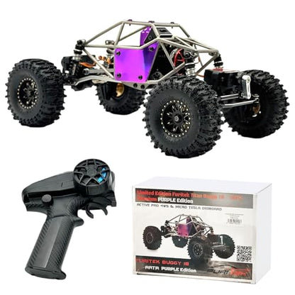 furitek Limited Edition Titan Buggy 18 – RTR Titanium Purple Edition w/Active Pro 4WS & Micro Tesla DigiBoard - Remote Control Car RC Cars for Adults (Purple) - color: Purple