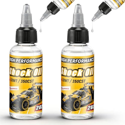 2 Bottles Racing Silicone Shock Oil 30WT 350CST | RC Car Shock Oil for Lubricating R/C Radio Controlled Cars and All Types of Vehicles, RC Shock Oil, Does Not Evaporate