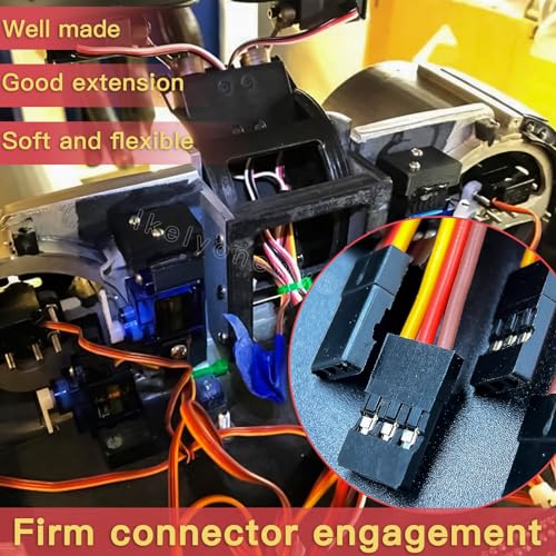 lkelyonewy Servo Extension Cable 3-Pin Male to Female 60 Core Lead Wire Cable Connectors Control Board Remote (300Mm/11.8In-15Pcs)