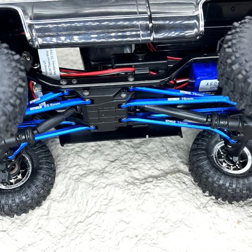 High Clearance 4 Links Set Aluminum Linkage for Traxxas 1/18 TRX4M K10 F-150 Upgrade Parts RC Crawler Car (Dark Blue) - color: Dark Blue