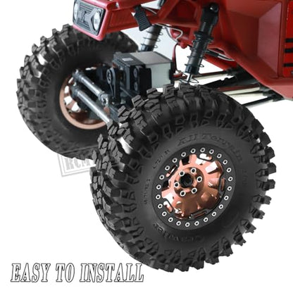 Rc 2.2 Inch Wheel Rims & Tires Wheels for 1/10 SCX10 SCX10 II 90046 SCX10 III AXI03007 TRX4 TRX6 D90 VS4-10 Gen8 MST CFX,RC Crawler Car 4pcs Aluminum RC 2.2 Beadlock Wheel,Brown - color: Brown - Scx10