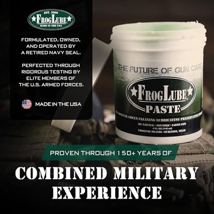FrogLube Paste Gun Lubricant - Non Toxic Gun Grease - Lubricates & Protects | Minty Scent Gun Lube, Bonds to Metal & Prevents Carbon, Fouling, Lead, & Copper Build Up - Stays Cleaner Longer - size: 4oz