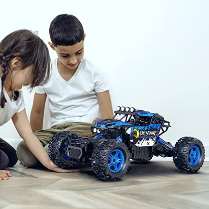 CROBOLL 1/12 Remote Control Car,4WD RC Monster Truck, Rock Crawler Toy | Upgraded Lifting Function, Gifts for Boys, All Terrain RC Truck, Blue Monster Truck, 2 Batteries, 60 Min Play - color: Blue