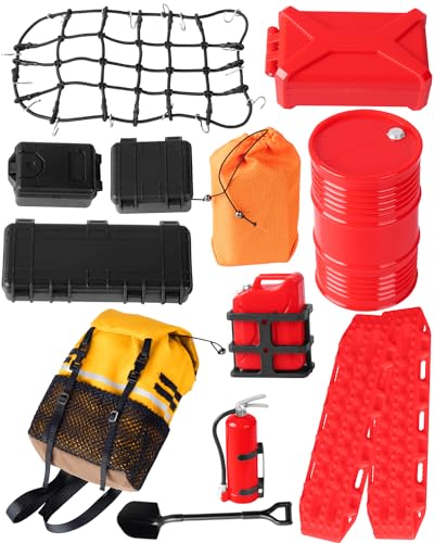 RC Upgrades Part 1/10 TRX4 TRX6 SCX10 Red cat,Luggage Net,Sleeping Bag,Luggage Bag,Luggage Case,Decorative Package,Fuel Tanks,Sand Ladder,Oil Drum,Toolbox,Style B - style: Style B-1set