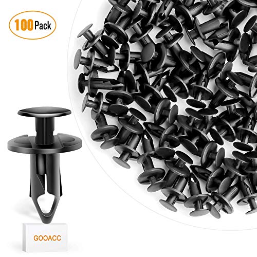 GOOACC 100PCS Nylon Bumper Fastener Rivet Clips 8mm Replacement for GM #21030249, Ford #N807389S VW Auto Push Pin Rivets Automotive Furniture Assembly Expansion Screws Kit - color: 100Pcs Clips 8mm