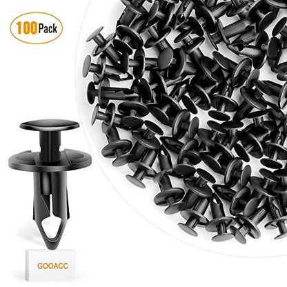 GOOACC 100PCS Nylon Bumper Fastener Rivet Clips 8mm Replacement for GM #21030249, Ford #N807389S VW Auto Push Pin Rivets Automotive Furniture Assembly Expansion Screws Kit - color: 100Pcs Clips 8mm