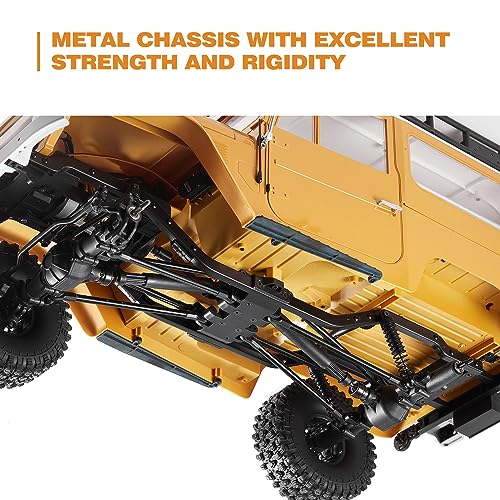 BEEZRC FMS 1/10 RC Crawler FJ40 Toyota Licensed 4WD 2.4G Model Car Hobby 4x4 Rock Crawler Offroad Truck Remote Control Car with Transmitter for Adults (Yellow) FMS11035RSYL - color: Yellow