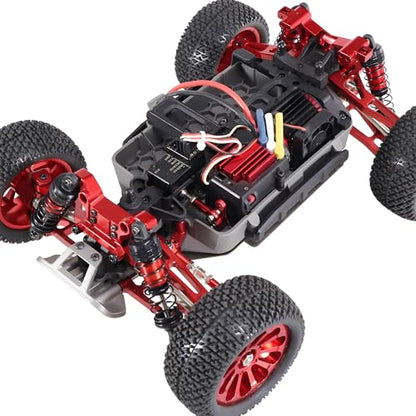 Aluminum Suspension Arms & Steering Knuckle Kit & Shock Tower & Linkage Assembly Parts Compatibe with Hyper Go H16BM H16DR H16PL H16E & 16207 16208 16209 1/16 RC Upgrade Part(Red)