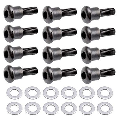 Hobbypark RC Shoulder Screws 3x12mm with Washers 3x6x0.5 for Traxxas Ultra Shocks,Replacement of Part 3642 (Set of 12)