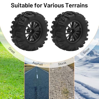 RC Car Tires and Wheels, daitoku 12mm Hex RC Truck Tires for TRAXXAS Rlaarlo 1/16 E-Revo HSP 94186 16208 16209 16210 WLtoys 144001 MJX16208 HBX94828 GRM16 1/16 RC Truck