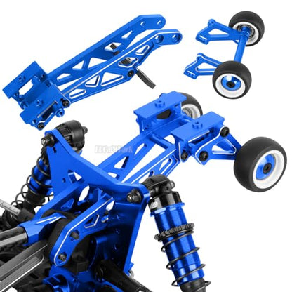 Aluminum Wing Mount & Wheelie Bar Set Upgrades Part for 1/8 Kraton 6S BLX(EXB),1/8 Notorious 6S BLX V6 Brushless RC Monster Truck,RC Wheelie Bar Wing Mount Set,Replace ARA320758,Navy Blue - color: Navy Blue - (Aluminum Upgrades Part)