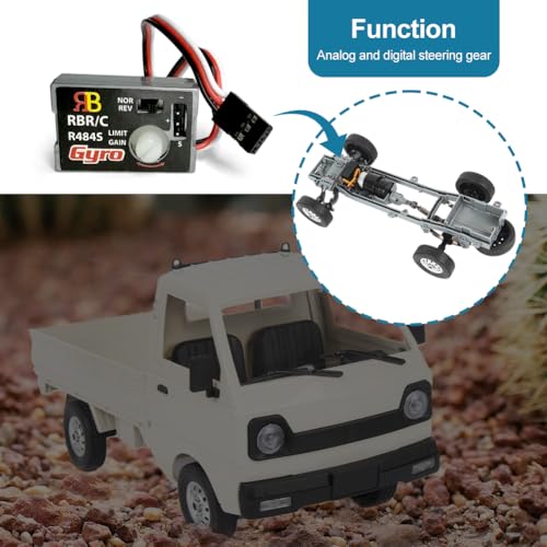 Mini Gyro Module for RC Cars Drift Drive, Automatic Stability Control Gyro Sensitivity R484 Mini RC Car Gyro Stabilizer 4-6V Analog SMM System for WPL D12