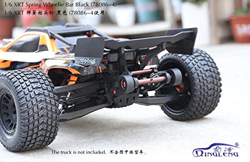 QingLeng Nylon Sturdy & Stable Wheelie Bar with Dual Spring Buffer for Traxxas 1/6 XRT Monster Truck #78086-4 - Black Wheels