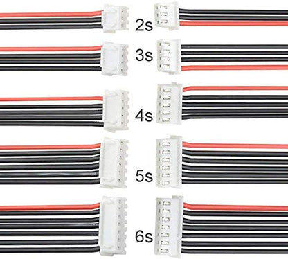 10pcs 3S 4Pins Balance Connector Male Plug Extension Cable JST-XH RC Lipo Connector Adapter with 15CM 22AWG Silicone Cable (3S 4Pins) - size: 3S