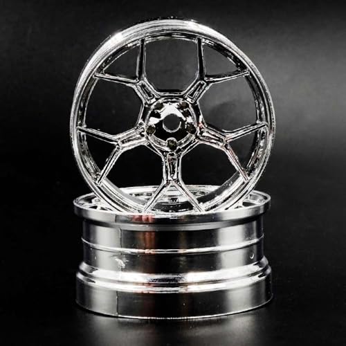2PCS 1/10 RC Feathery Light Split Spoke Drift Wheels Rims, New Version 8mm Offset, 7gram, Compatible w/Yokomo YD MD RD, MST RMX, Reve D RDX, Redcat RDS, HPI, Tamiya TT (Chrome) - color: Chrome