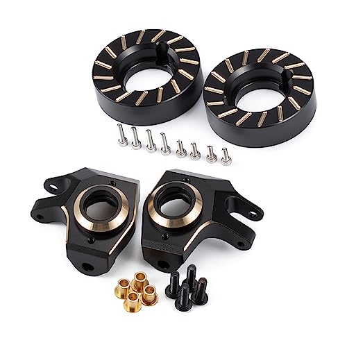 SCX10 II Brass Steering Knuckles 96g Outer Portal Drive Housing with 150g Wheel Weights for Front Axle for 1/10 RC Crawler AR44 Axial SCX10 Upgrades