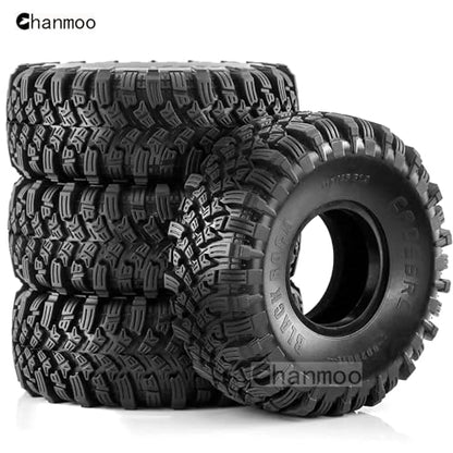 1.9 RC Rock Crawler Tires OD 115mm 1/10 Soft Rubber Mud Slingers Tyres With Foam Insert For 1:10 Crawler Car Traxxas TRX4 Axial SCX10 II RC4WD D90 TF2 Tamiya CC01 Gen8 Beadlock Wheels 4PCS