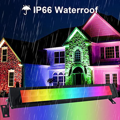 50W RGB Wall Washer Light, RGB Light bar with Remote Control & APP Control, for Hotel, Building, Commercial Lighting, Birthday Party, Garden Lighting, Wall Display - size: 50W RGB*1