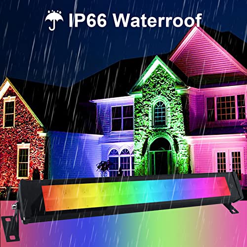 50W RGB Wall Washer Light, RGB Light bar, Warm 3000K & 16 Million Colors&Timing& Music Sync, with Remote & APP Control, for Commercial Lighting, Birthday Party, Garden Lighting, Wall Display - size: 50W RGB+Warm*1