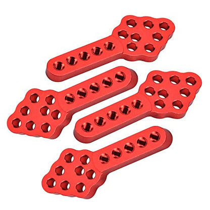 4Pcs Metal CNC RC Car Shock Absorber Mount Adjust Height Angle Stand for Axial SCX10 90046 D90 D110 SCX10III RC Crawler (Red) | Adjust Height Angle Stand, For Axial SCX10 90046 D90 D110 SCX10III RC Crawler Parts - color: Red