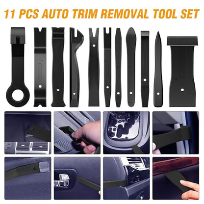 GOOACC 330Pcs Trim Removal Tool, Auto Push Pin Bumper Retainer Clip Set Fastener Terminal Remover Tool Adhesive Cable Clips Kit Car Panel Radio Removal Auto Clip Pliers, Black - color: Black